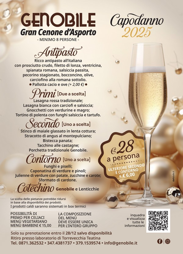 Genobile - menu capodanno 2025